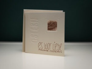 Osterfaltkarte mit Fenster und Wortprägung