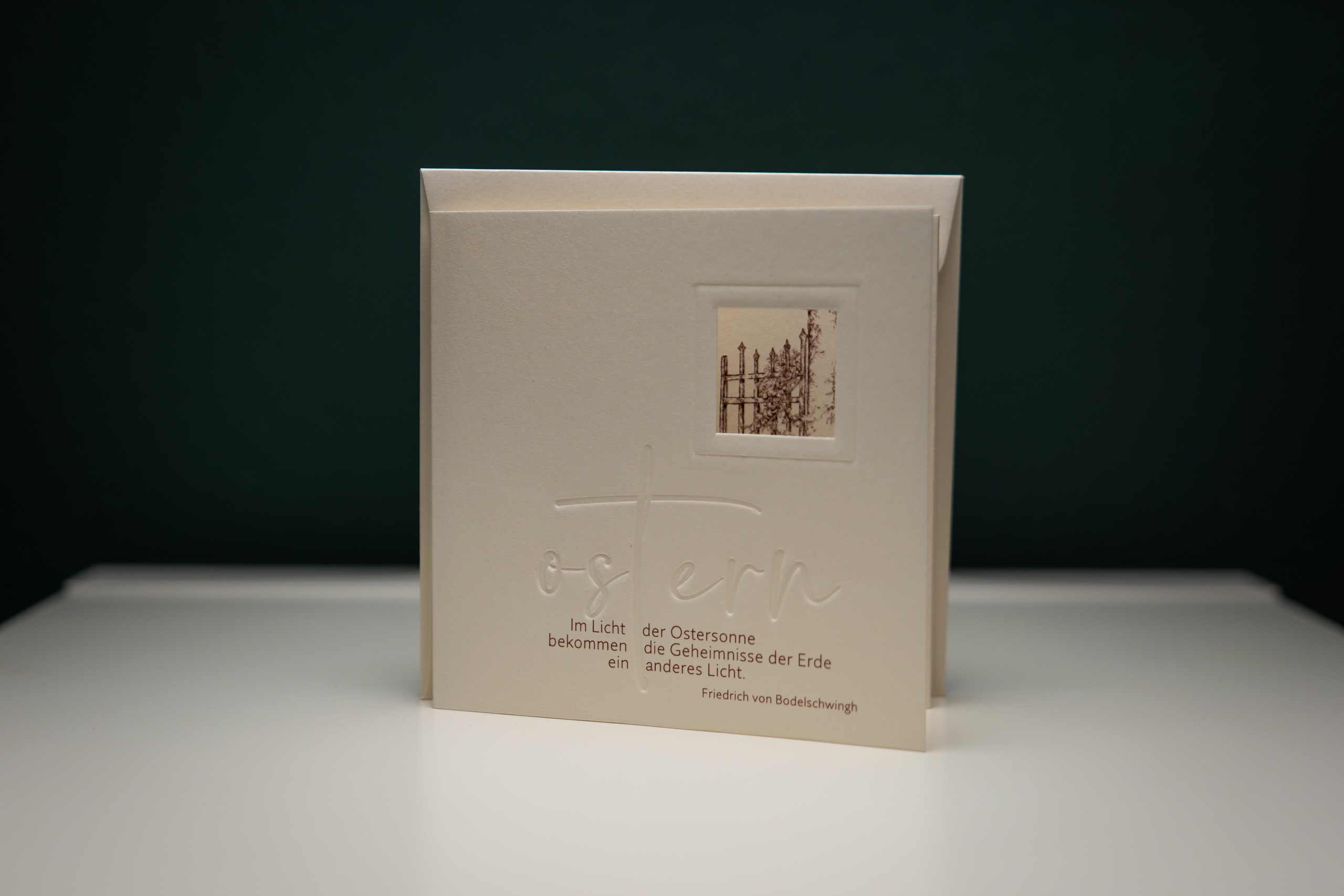 Osterfaltkarte mit Fenster und Wortprägung